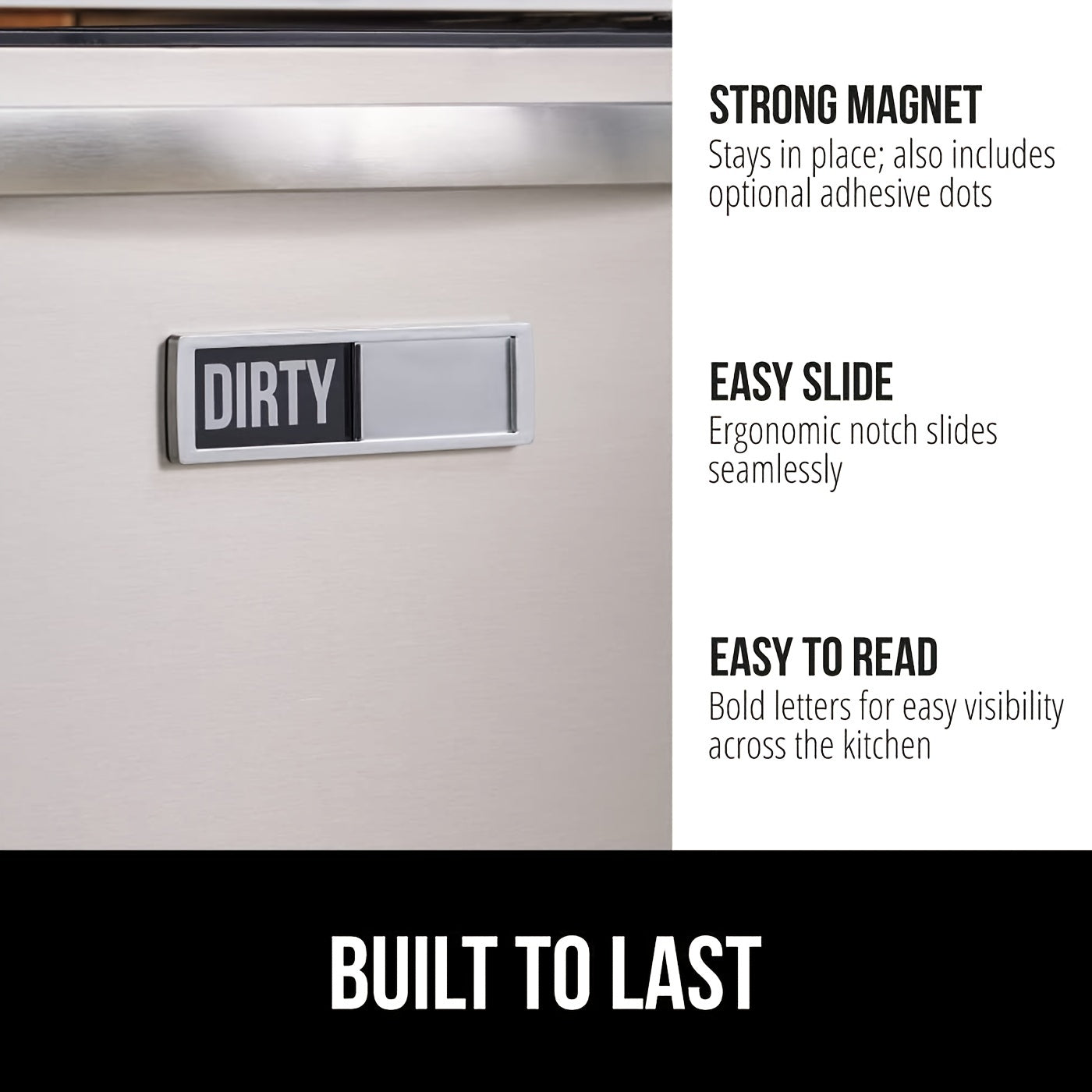 Durable Dishwasher Magnet Sign - High Visibility, Scratch-Proof, Strong Adhesion - Streamline Kitchen Organization & Hassle-Free Cleaning - Perfect for Busy Kitchens!