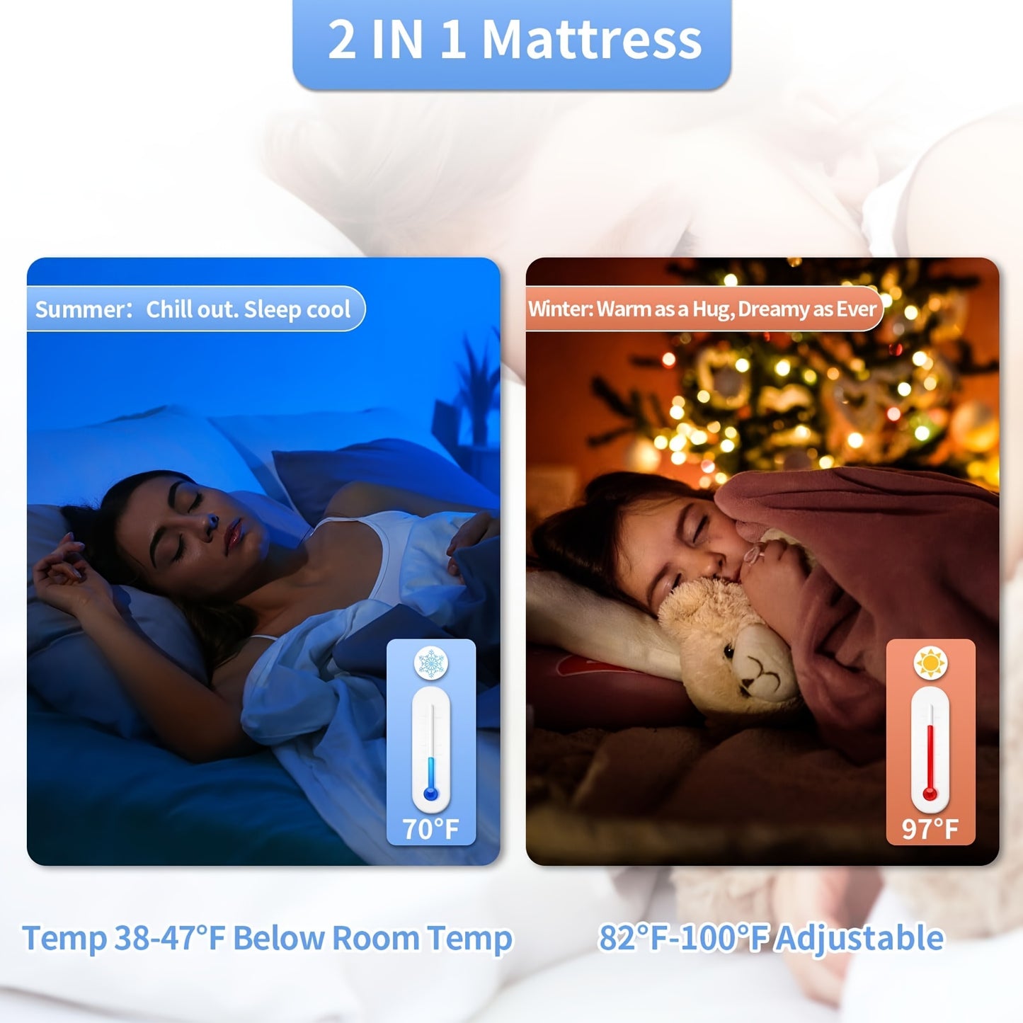 Single Size Bed Cooling System - Waterbed Mattress with Cooling and Heating Function, Ideal for Hot Sleepers and Night Sweats - 63 x 27.6/55 Inches