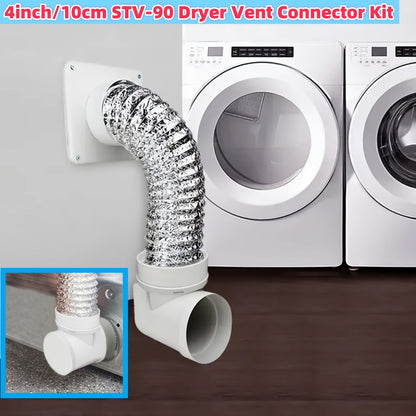 Premium 4-Inch Dryer Vent Kit – No Power Needed, Includes Mounting Bracket & STV-90 Connector – Easy Installation for Standard Laundry Ducts