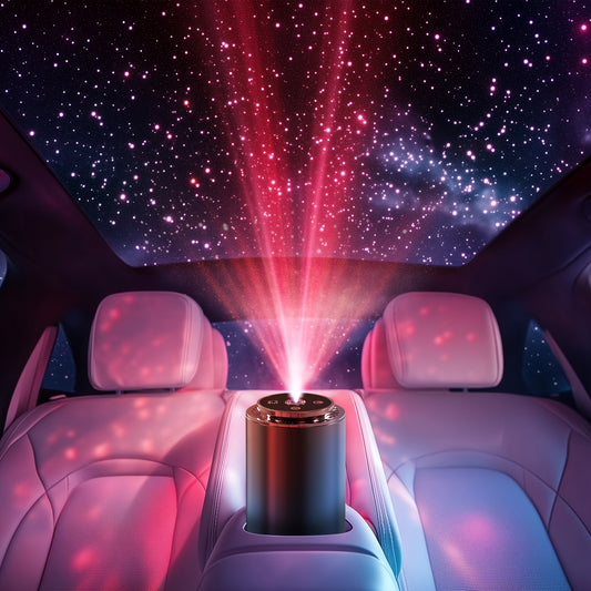 Smart Car Air Freshener 50ML – Premium Essential Oil Diffuser with Star Projector – Automatic, Long-Lasting Natural Fragrance – Odor Remover with 300 Days of Freshness – Ideal Car Accessory for Lovers