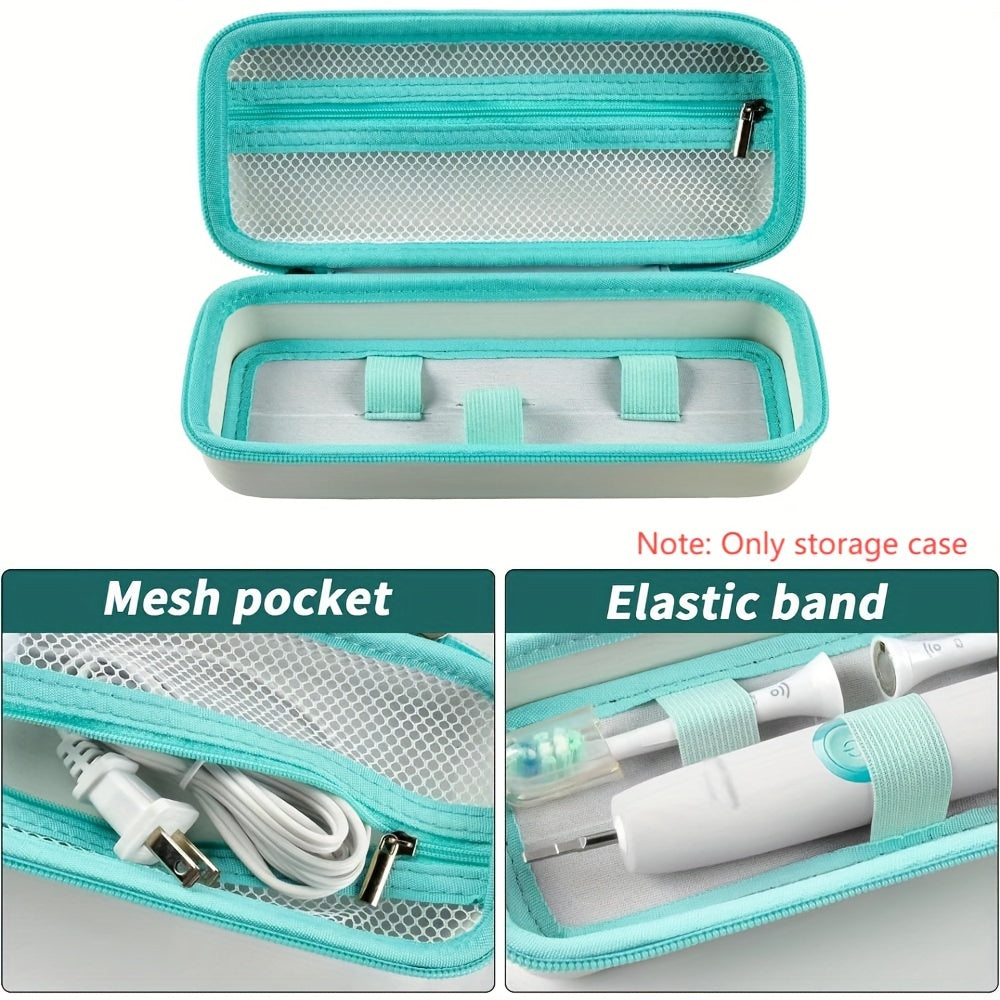 Electric Toothbrush Travel Case with Mesh Pocket - Compatible with Oral-B Pro and Philips Series, Durable EVA Material, Black (Bag Only)