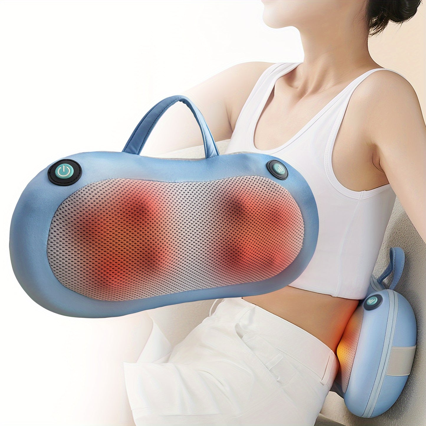 3D Shiatsu Back Massager – Deep Tissue Electric Massage Pillow for Chair and Car, Perfect Gift for Men and Women, Ideal for Mother's Day