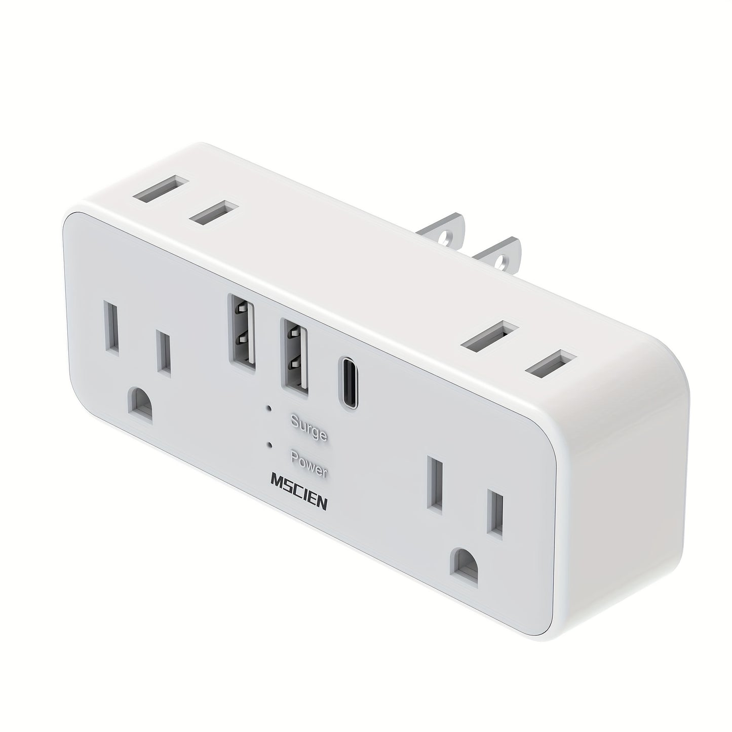 6 Outlets Wall Charger with 3 USB Ports – Hidden Plug 2-Prong to 3-Prong Outlet Adapter for America