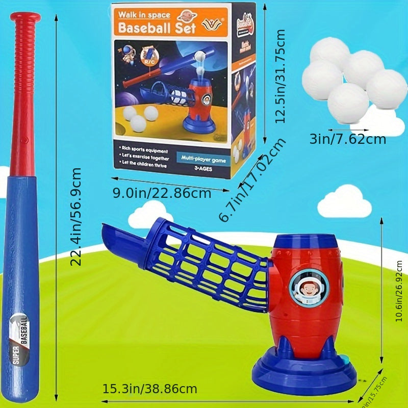 Fully Automatic Kids Pitching Machine T-Ball Set – Includes Bat and 10 Balls, Ideal for Ages 3-12, Youth Baseball Training, Perfect Gift for Birthday, Halloween, Christmas