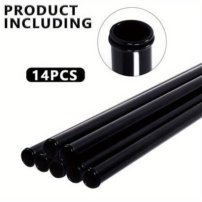 14pcs Golf Club Protector Set - Durable PVC Tubes for Organized Bag Storage, Fits All Standard Bags, Black