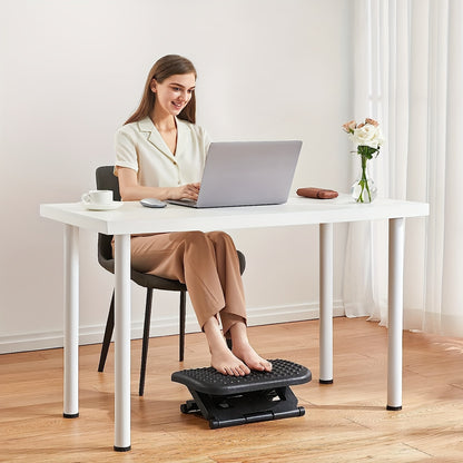 Adjustable Ergonomic Footrest with Air Spring Bracket – 4.4-19.8 Lb Load, Massage Roller, 3 Heights, 30° Tilt – Includes Single Display Arm for 13-32" Screen – Perfect Home Office Accessory and Christmas Gift