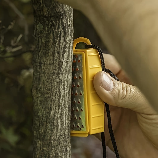 Outdoor/Home Stove Fire Starter - Portable Stainless Steel Shavings Maker Survival Tool - Yellow Plastic Design (No Lighter Included)