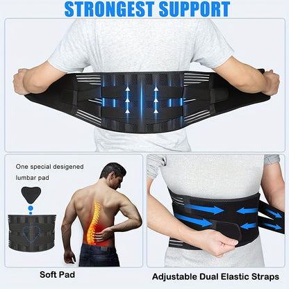 Back Brace for Lower Back Support – Lumbar Support Belt for Women and Men, Breathable Design with Lumbar Pad