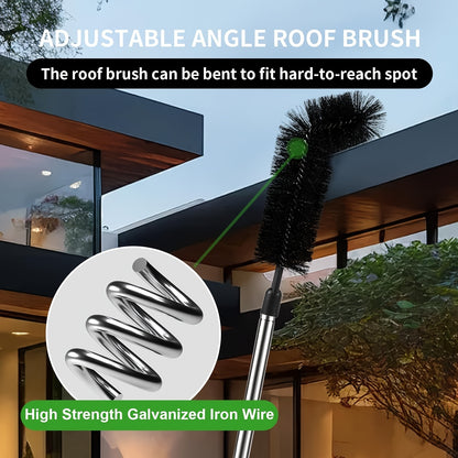 7.48ft Extendable Gutter Cleaning Tool Set – 7 Section No-Ladder Ground Reach for Easy Leaf and Debris Removal with Durable Aluminum Alloy Tubes and Brush Head