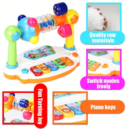 Interactive Musical Keyboard Toy for Kids - Light-Up Educational Piano with Rhythm Games & Songs, ABS Material - Ideal for Early Development and Holiday Gifts, Suitable for 0+ Age Group