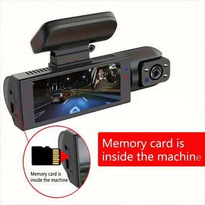 Dash Cam for Cars with Free 64GB Card – 1080P Dual Camera, Front and Inside, 3.16 Inch IPS Screen, High Definition Night Vision, Loop Recording, Wide Angle