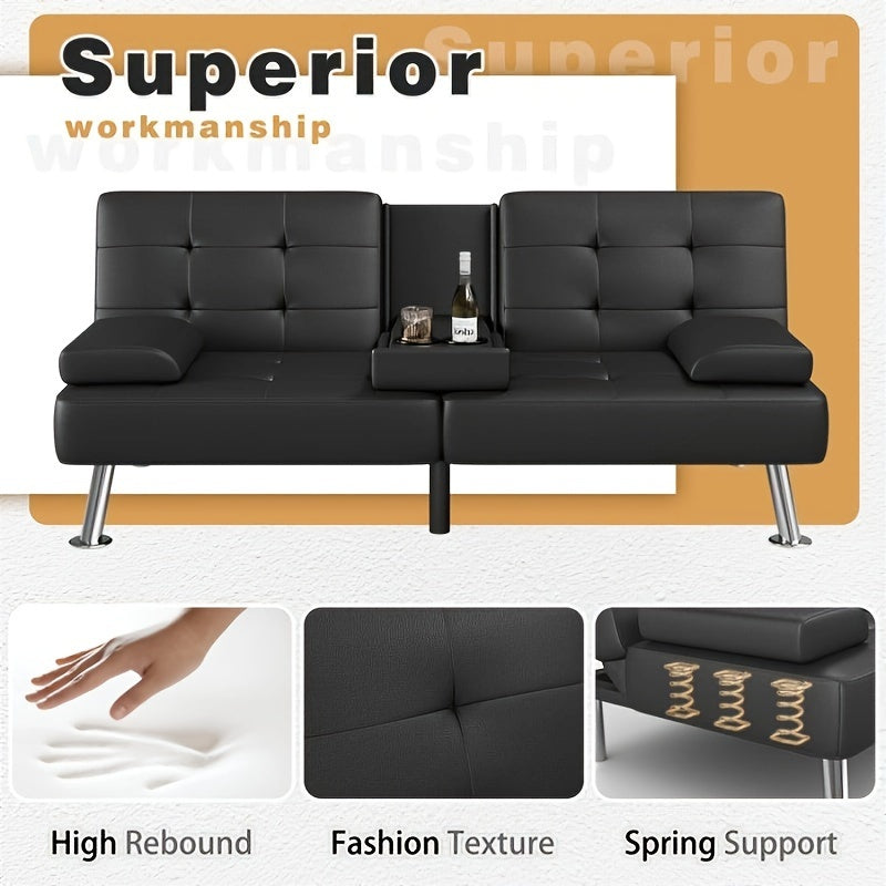 Convertible Upholstered Reclining Sofa with Cup Holder – Stylish and Comfortable Seating Solution