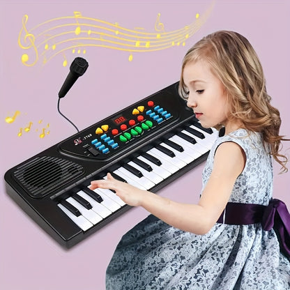 37 Key Electronic Piano Keyboard with Microphone - Portable Musical Instrument for Kids and Adults - Perfect Christmas or Birthday Gift