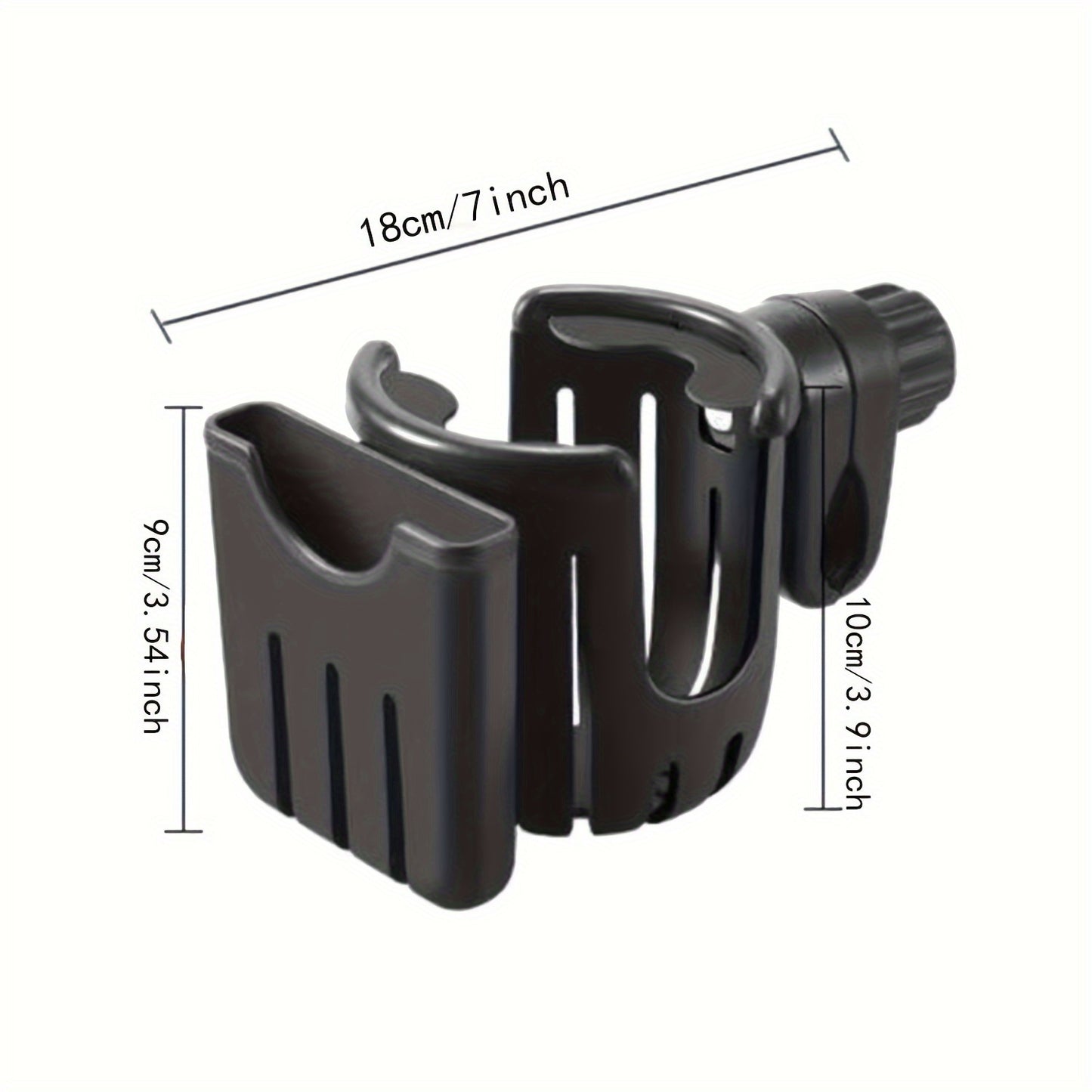 Universal Stroller Cup Holder with Phone Mount - Adjustable & Detachable Accessory for Wheelchair, Walker, Bike, Scooter - Enhances Hydration and Entertainment