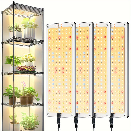 2/4PCS Full Spectrum LED Plant Grow Lights – Ultra-Thin Light Bar with Auto On/Off, 3/9/12H Timer, 3 Lighting Modes, 154 LEDs, Adjustable Brightness for Indoor Plant Growth