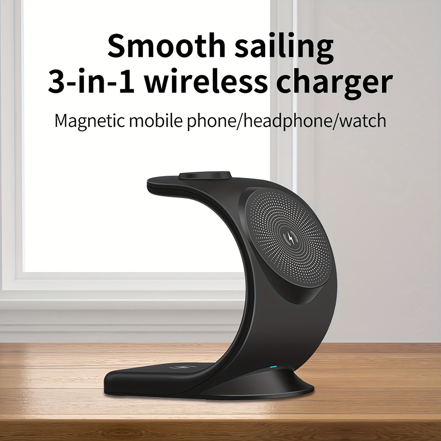 Triple Mode Magnetic Wireless Charger Stand - 3 in 1 Fast Charging for iPhone 16/15/14/13/12, iWatch SE/8/7/6/5/4/3/2, and AirPods, Compact and Safe Charging Solution