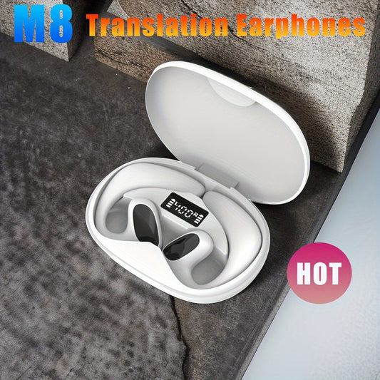 100+ Languages Wireless Translator Earbuds – Instant Real-Time Translation, Rechargeable Lithium-Polymer Battery, USB Charging – iOS & Android Compatible – Portable Language Translator with APP