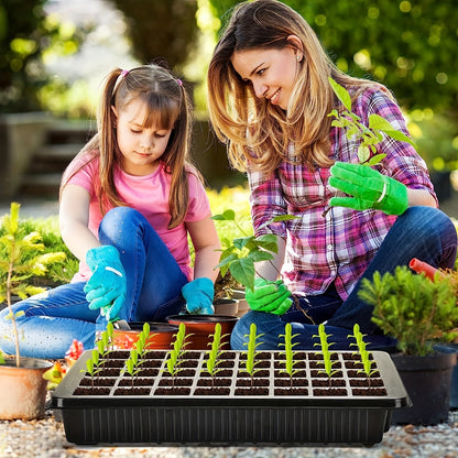 Seed Starter Trays Set with 2 Long Strip Grow Lights – 40-Cell Kit with Humidity Dome for Seed Germination, Seedling Starting, Propagation, and Cloning Plants