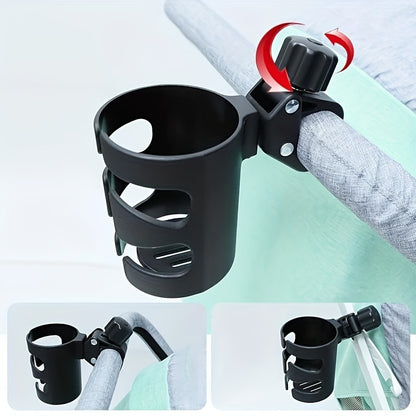 Universal 360° Rotatable Cup Holder - Compatible with Strollers, Prams, and Wheelchairs