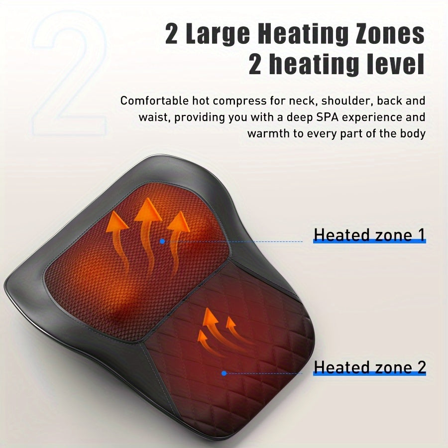 3D Kneading Massage Pillow – Back & Neck Massager with Heat, Relaxing Shoulder, Leg, and Body Massage, Ideal for Holiday Gifts, Father's Day, Mother's Day