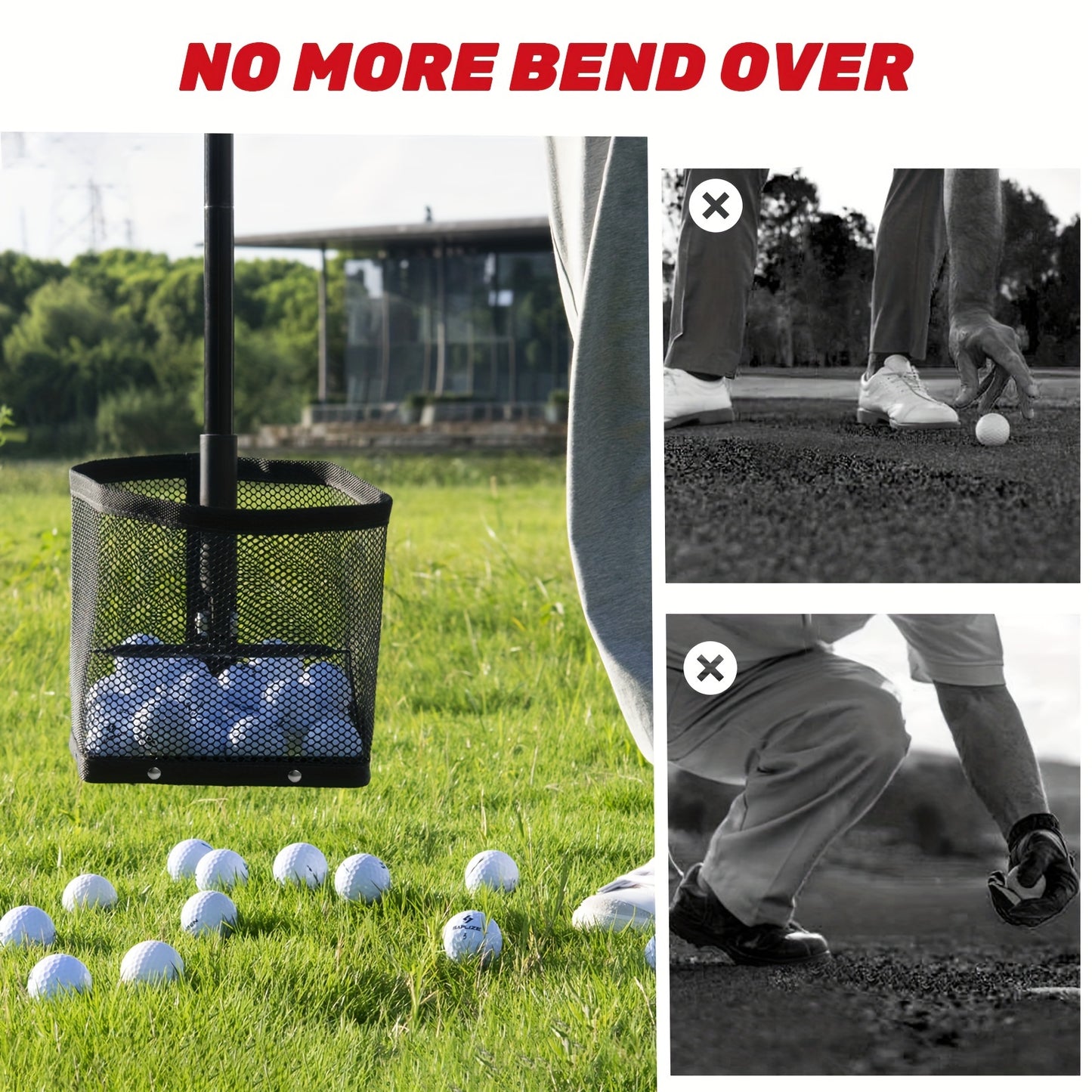 SAPLIZE Heavy-Duty Golf Ball Retriever - Extra-Large 75 Ball Capacity, Ultra-Sturdy and Long-Lasting Picker - Effortlessly Collect More Balls, Play Smarter!