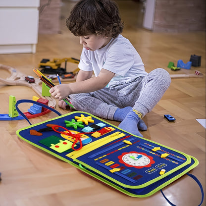 25 in 1 Busy Board Educational Toy for Toddlers 1-4 Years - Develops Fine Motor Skills, Ideal Travel Toy for Planes and Cars, Great for Christmas and Halloween Gifts