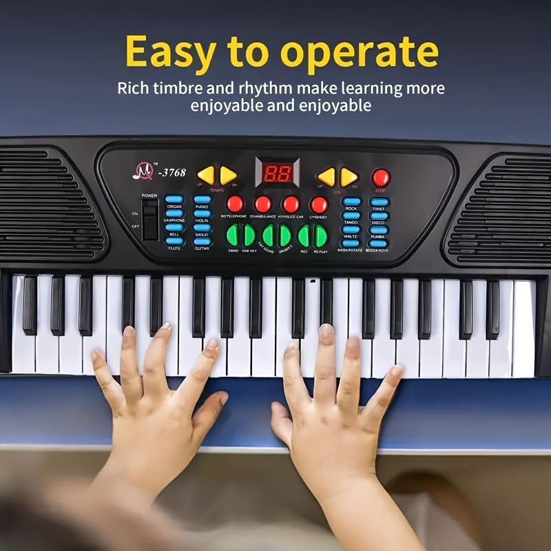 37 Key Electronic Piano Keyboard with Microphone - Portable Musical Instrument for Kids and Adults - Perfect Christmas or Birthday Gift