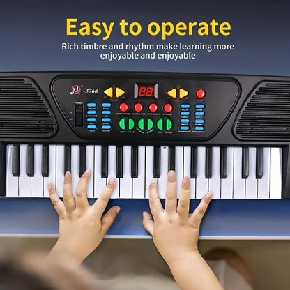 37 Key Electronic Piano Keyboard with Microphone - Portable Musical Instrument for Kids and Adults - Perfect Christmas or Birthday Gift