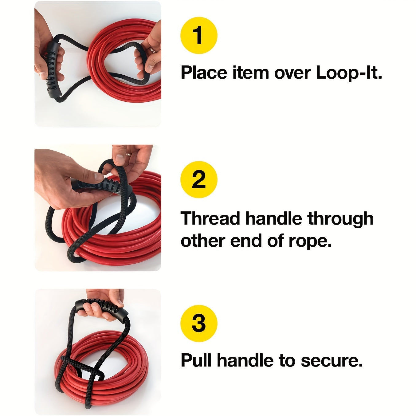 55cm Storage Strap with Handle - Extension Cord and Hose Organizer, Space-Saving Solution for Home, Garage, Boat, RV