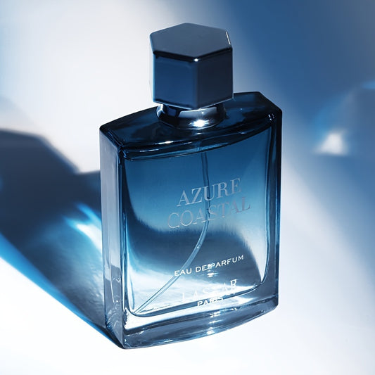 Azure Coastal Men's Cologne 50ml - Long-Lasting Gentlemanly Romance Scent with Fresh Aquatic Notes, 1.7 fl oz