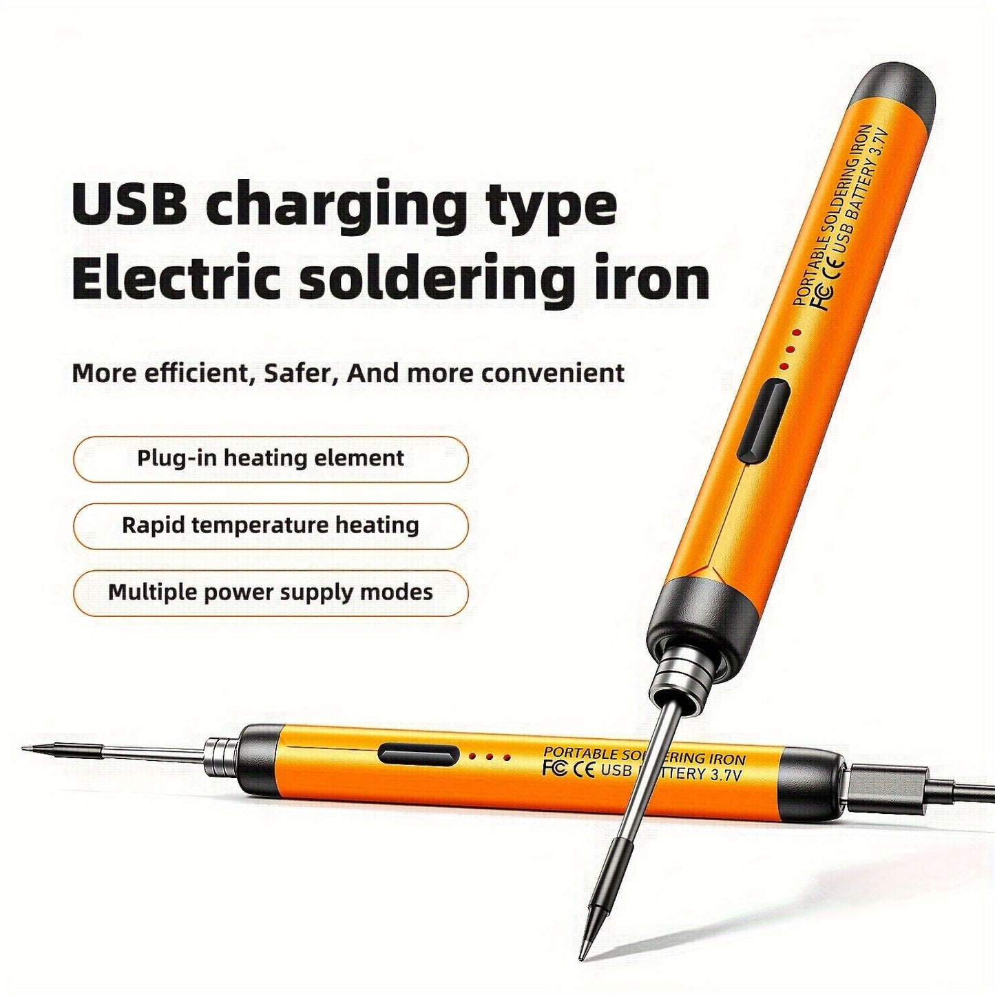 Blivrig 12-in-1 Cordless Soldering Iron Set - USB Rechargeable, Adjustable Temperature, 36V, 800mAh Battery - Includes Iron, Holder, Wire, Rosin, Tin Absorber and Storage Box