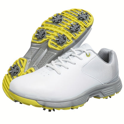 Professional Men's Golf Shoes with Spikes - Athletic Training Footwear for Sporty and Casual Wear