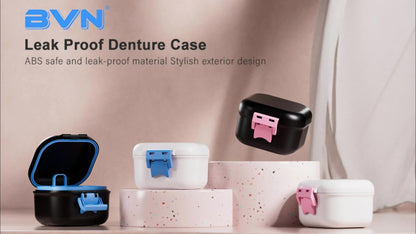 Premium Denture Bath Case with Strainer - Leak-Proof, Travel-Friendly Cleaner and Soaking Container for False Teeth