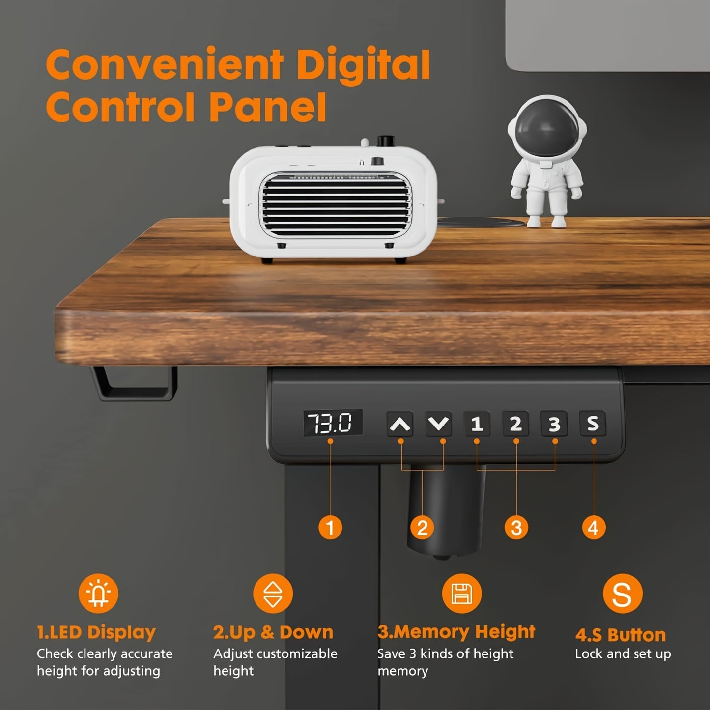 40/55" Adjustable Electric Standing Desk – Ergonomic Height, Spacious Workstation for Home Office, Cafe, Event Hosting – 4 Colors, Sturdy and Space Saving