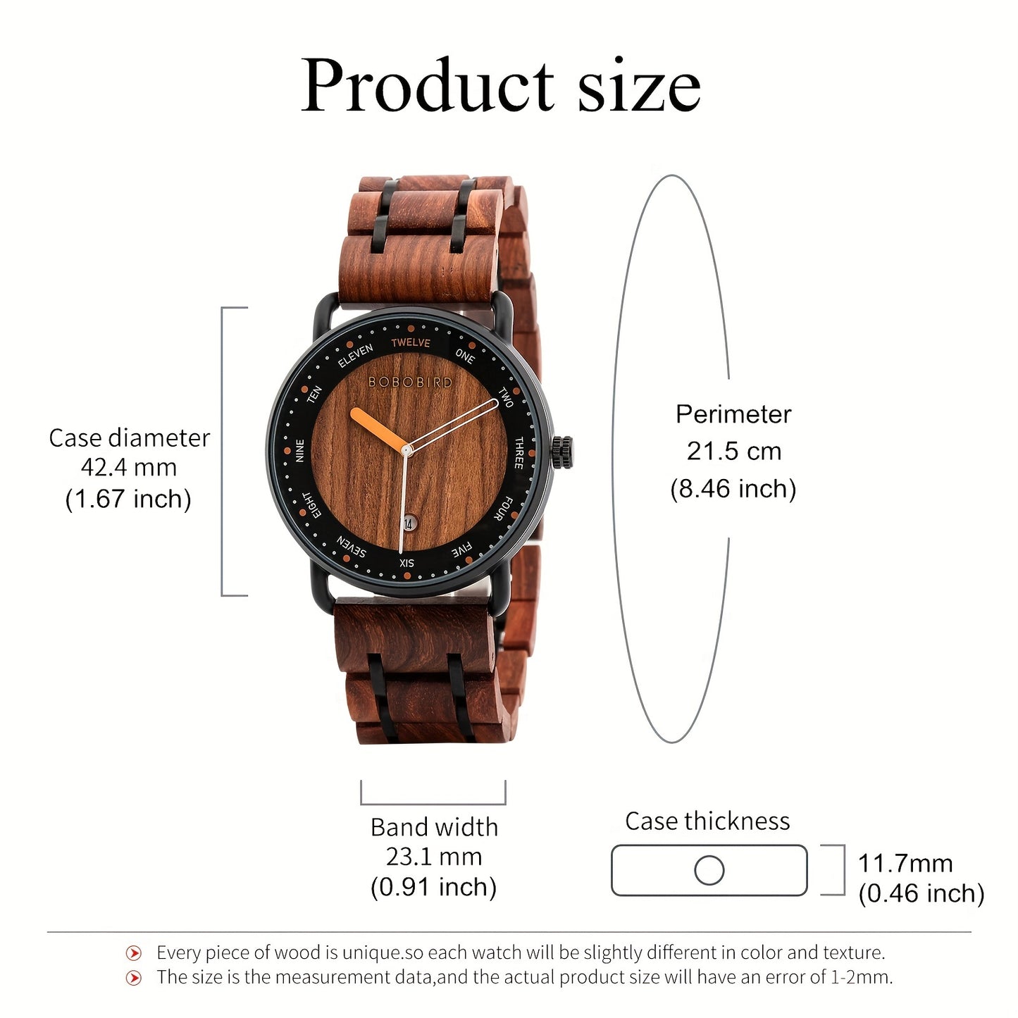 BOBO BIRD Wooden Men's Quartz Watch - Casual and Unique Gift Wristwatch for Men