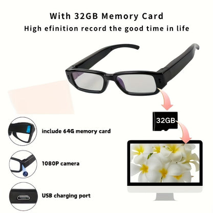 Smart Glasses Camera 1080P - Sunglasses Digital Video Recorder, Action Camcorder with Eye Protection for Outdoor Sports