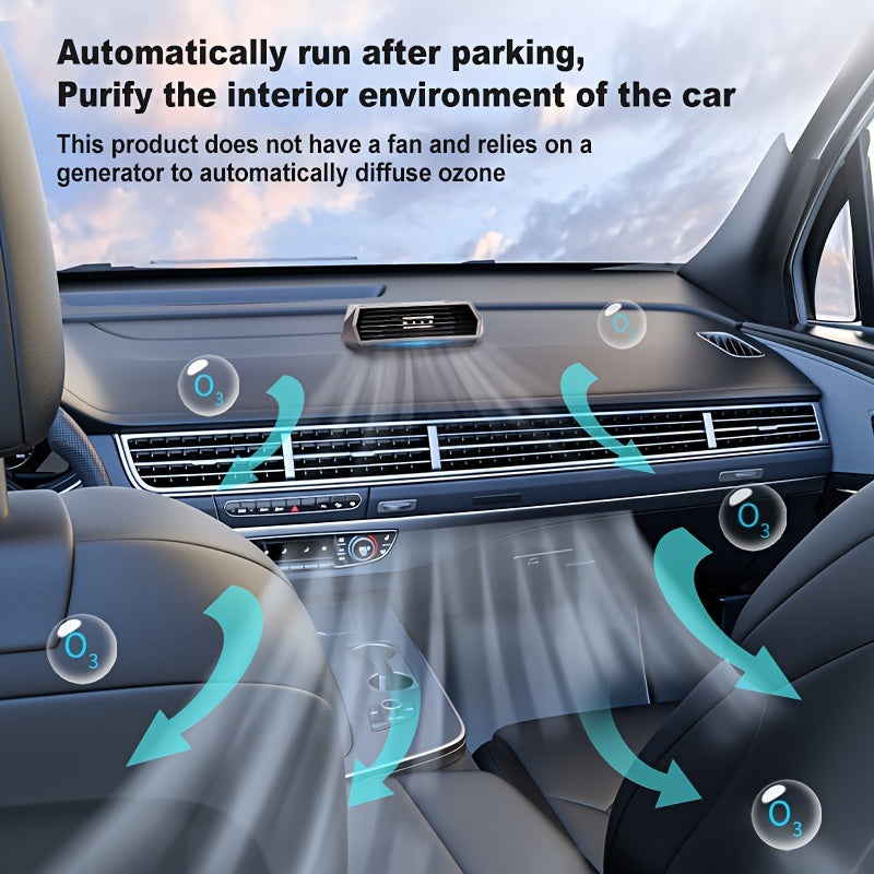 Solar-Powered Car Air Purifier - Automatic Odor Decomposition, Sterilization and Disinfection, No Consumables Needed, Built-in Lithium Battery