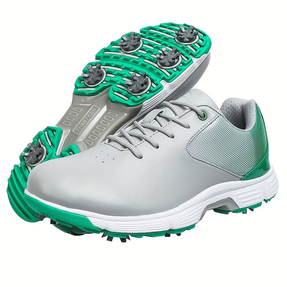 Professional Men's Golf Shoes with Spikes - Athletic Training Footwear for Sporty and Casual Wear