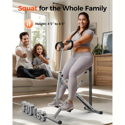 2 in 1 Squat and Rowing Machine - Foldable Glute Trainer for Home Workouts - Easy Setup, Perfect Gift for Men and Women