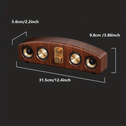 Wireless Portable Speakers – Loud Stereo and Subwoofer, Wood Grain Design, Perfect for Parties and Gifts