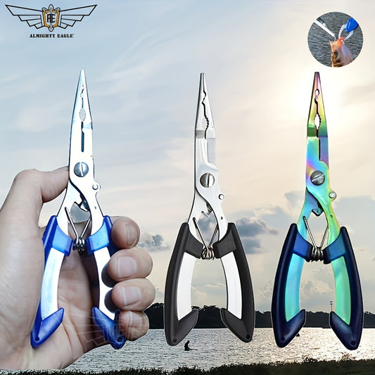 Heavy-Duty Stainless Steel Fishing Pliers – Precision Scissors, Lure Cutter, and Safe Hook Remover – Ultimate Fishing Tool for Outdoor Enthusiasts and Anglers