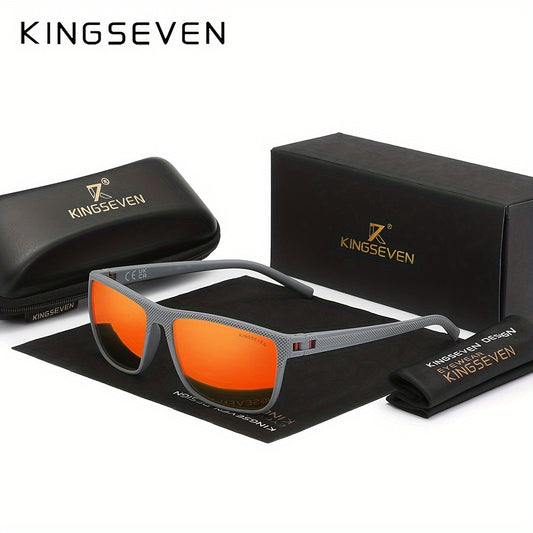 KINGSEVEN Delight Polarized Glasses – Premium TR90 Frame, Square Fashion – Casual and Leisure Eyewear for Men & Women – Ideal for Outdoor Sports, Parties, Travel, Driving, Fishing, and Photo Prop