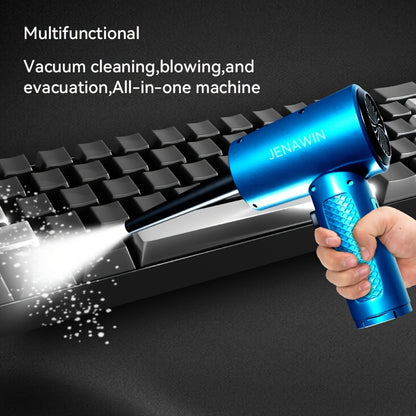 JENAWIN 14-in-1 Ultra Power Rechargeable Air Dust Collector - 3 to 91,000 RPM, 8,000mAh Blowing Power, LED Lights | Portable, Cordless Electric Air Duster for Keyboards, PCs, Cars, and More