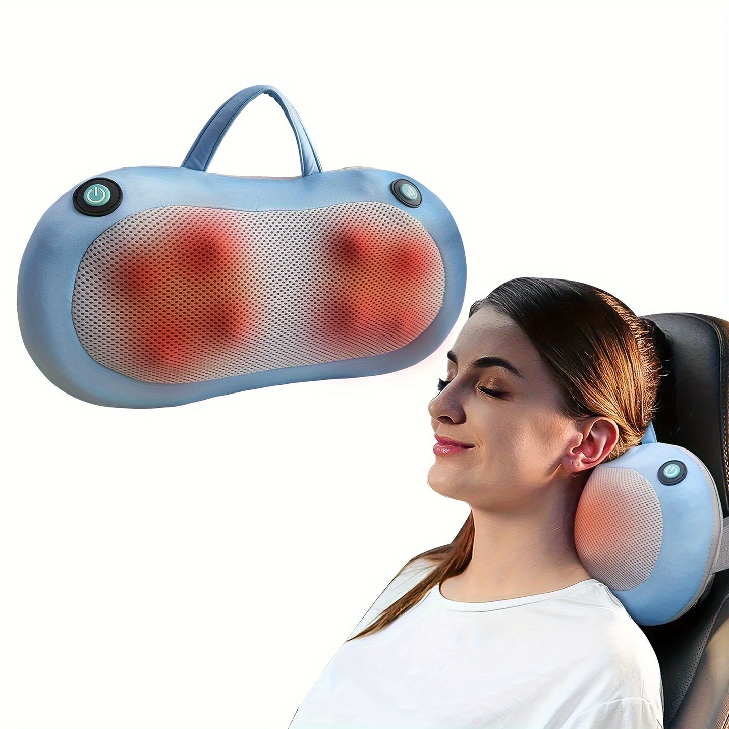 3D Shiatsu Back Massager – Deep Tissue Electric Massage Pillow for Chair and Car, Perfect Gift for Men and Women, Ideal for Mother's Day