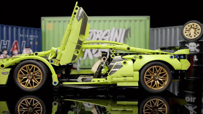 1300+pcs Limited Edition Green Supercar Building Set - Premium ABS Collectible Model Kit, Perfect for Display and Gifting for Halloween and Christmas