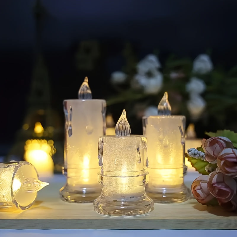 2/3pcs LED Flameless Candle Set - Realistic Flickering Effect, Battery-Operated, Columnar Design - Perfect for Halloween, Family Gatherings, Candlelight Dinners, Weddings, Birthdays, Ambient Lighting