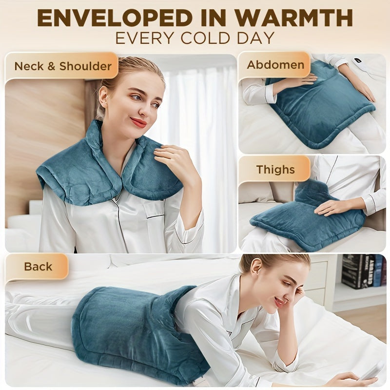 Graphene Heating Pad Shawl for Neck and Shoulders - Deep, Weighted Warmth with 6 Heat Settings and 4 Auto Shut-off Timers - Ideal Christmas Gift for Mother