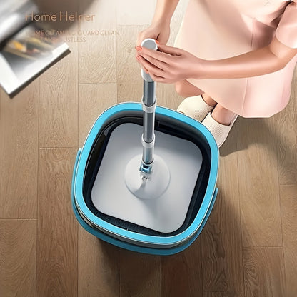 Household Spin Mop and Bucket Set with 4 Mop Cloths – Rotating, Hands-Free Wash Mop for Dry and Wet Use – Ideal for Home, Kitchen, Bathroom Cleaning Supplies