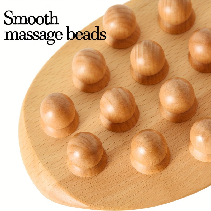 Wood Massage Tools (1 or 2 Pieces) - 14 Smooth Beads for Body Shaping and Meridians Unblocking - Perfect for Post-Exercise Fatigue Relief