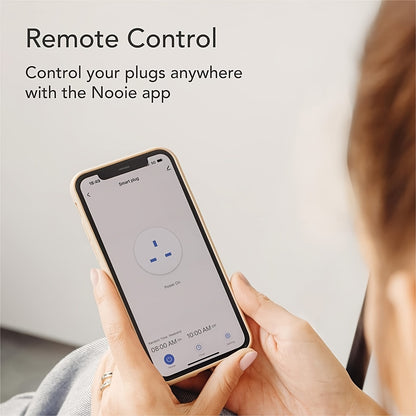 Nooie NSP01 WiFi Smart Plug 4/8/16pcs Set - Voice Control, Timer, Child Safety Lock, Compatible with Alexa & Google Home, 2.4G, 10Amp, Easy Setup, Space-Saving Design